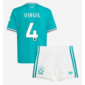 Liverpool Virgil van Dijk #4 Tredje Kläder Barn 2025-26 Kortärmad (+ Korta byxor)